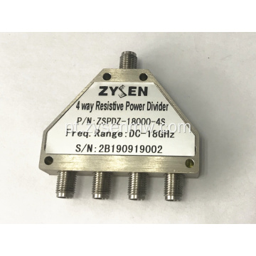 Divisor de potência resistiva de 4 vias DC-18GHZ